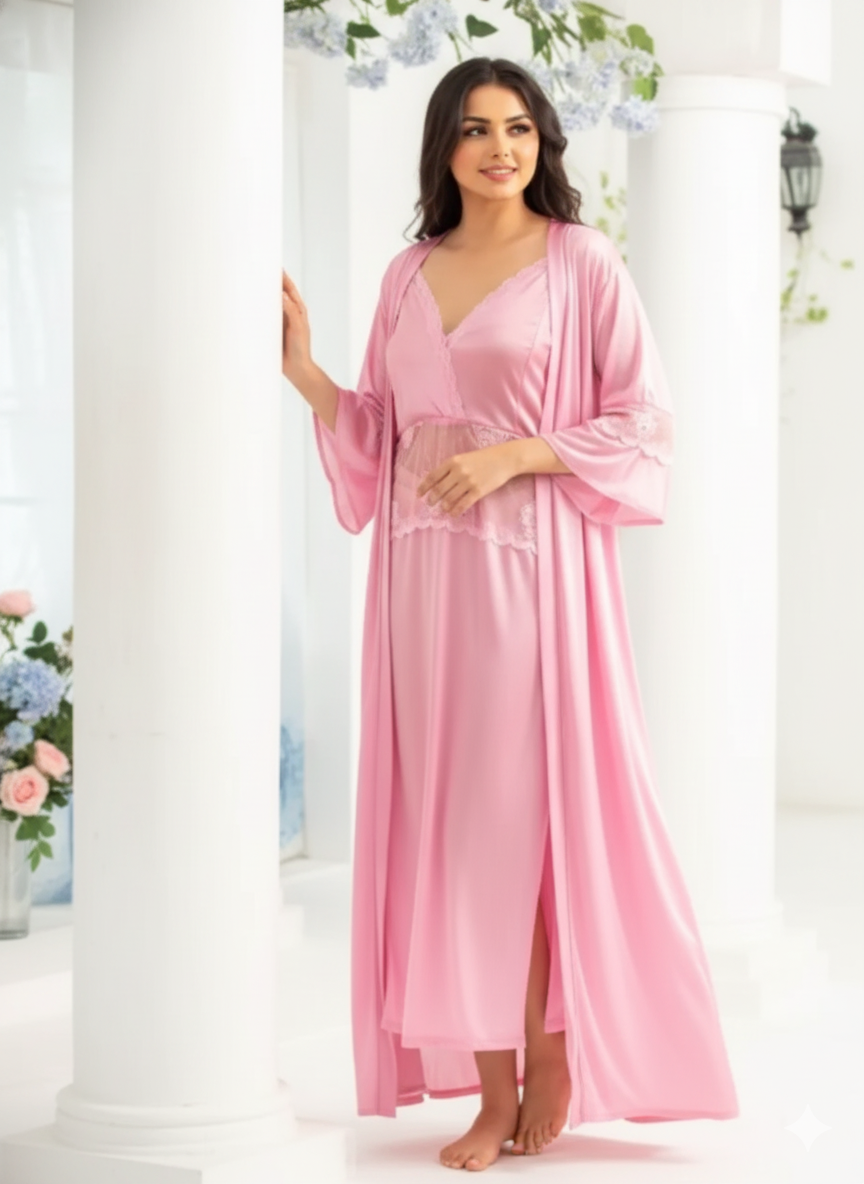 Lightweight 2 Pcs Jersey Lace Sleepwear Set