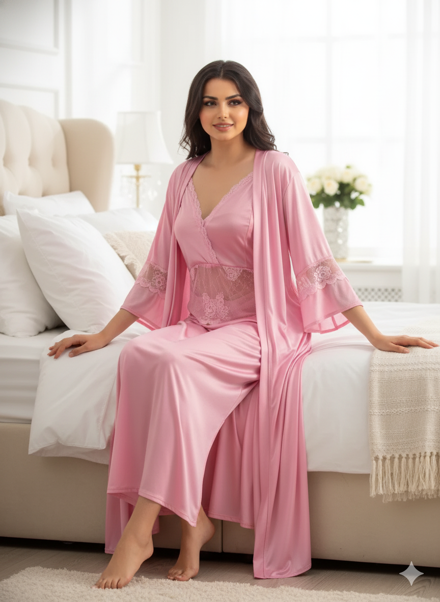 Lightweight 2 Pcs Jersey Lace Sleepwear Set