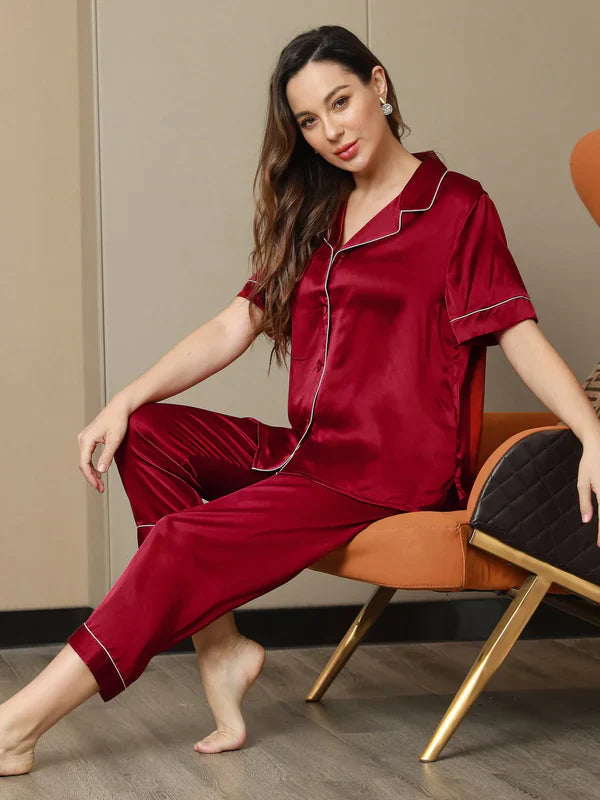 Silk Half Sleeves Nightwear for Women