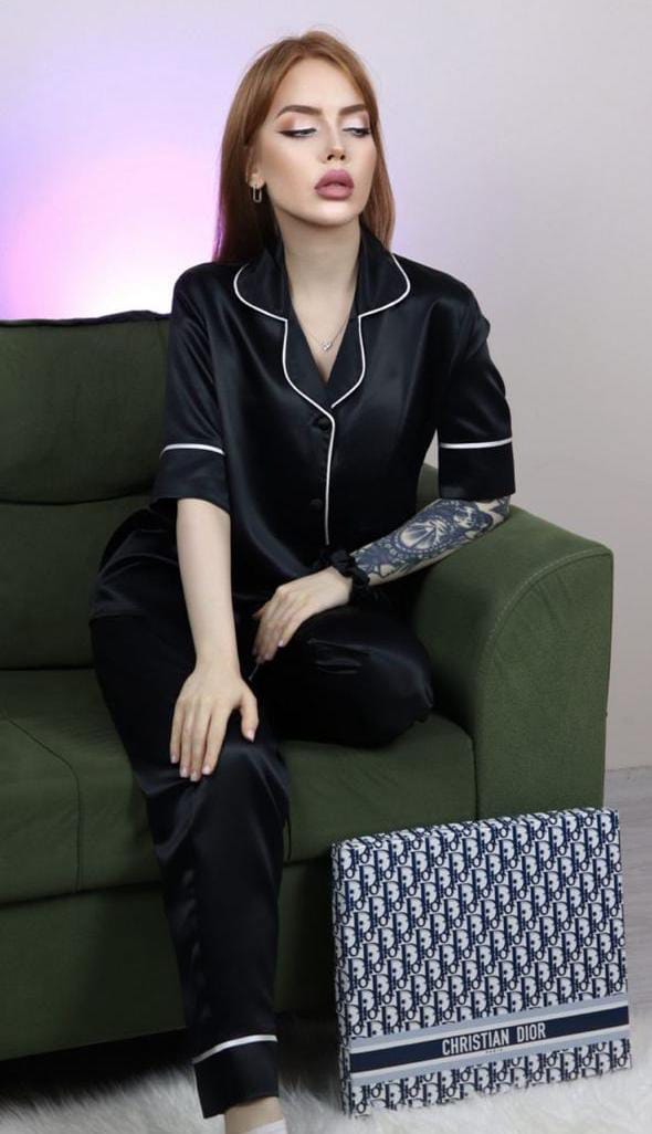 Silk Half Sleeves Nightwear for Women