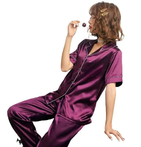 Silk Half Sleeves Nightwear for Women